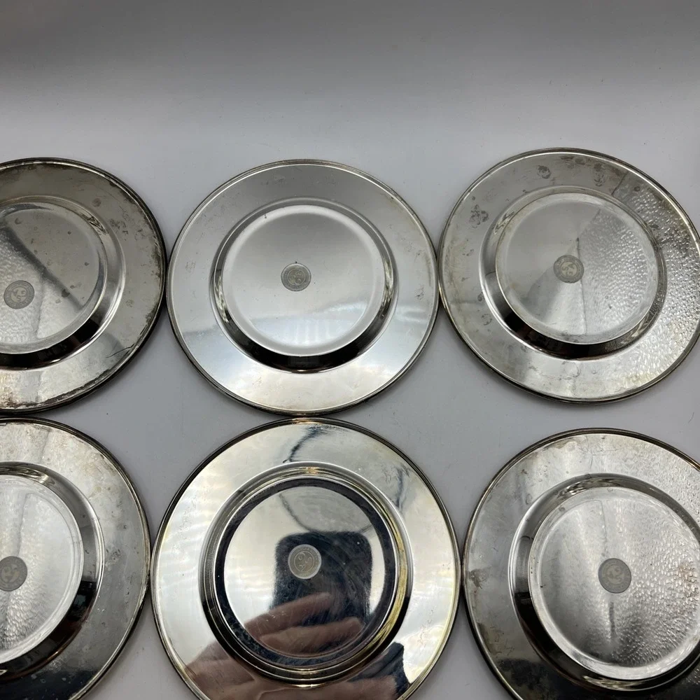 Set of 6 Vintage Godinger Silver Plate Grapevine Wine Coasters 5